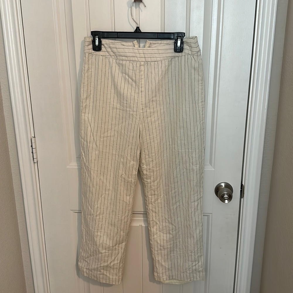Lulus white striped trousers